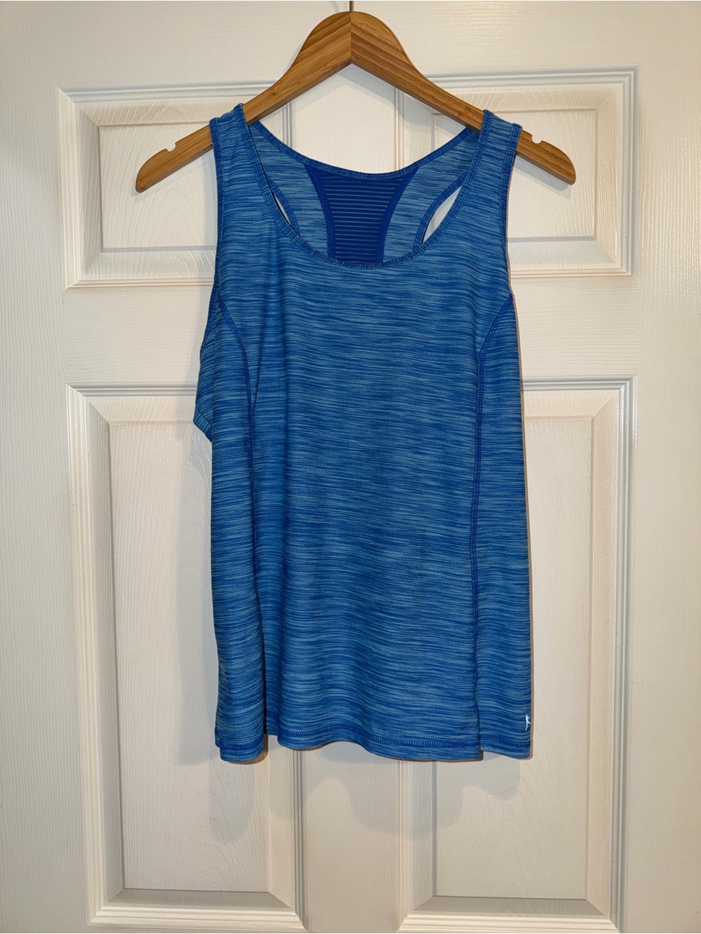 Danskin Blue Heathered Racerback Tank Top. EUC